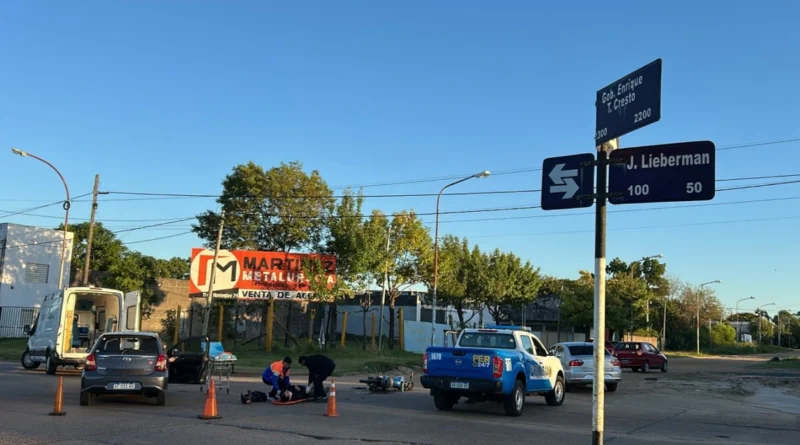 Un motociclista resultó herido en un accidente de tránsito este martes