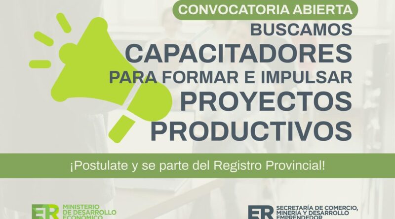 La provincia convoca a especialistas para integrar el Registro Provincial de Capacitadores