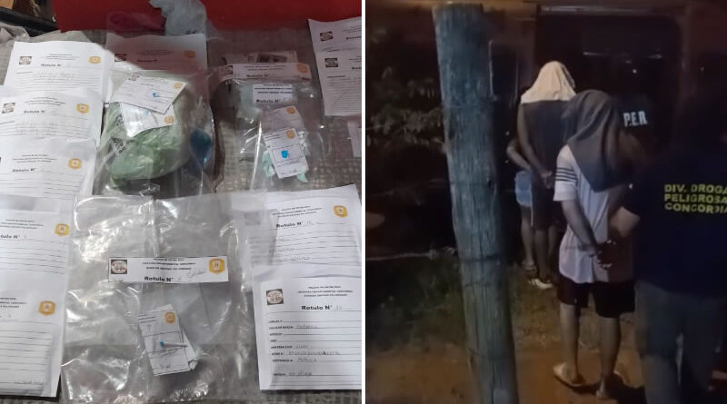 Secuestran droga y detienen a cuatro personas en el barrio La Bianca