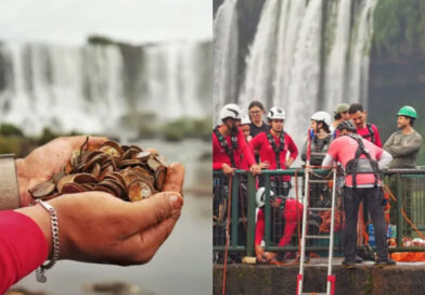 Cataratas del Iguazú: El bajo caudal permitió extraer casi 400 kilos de monedas