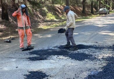 Fin a una espera de años: Comenzaron las obras de bacheo en los accesos al Lago de Salto Grande