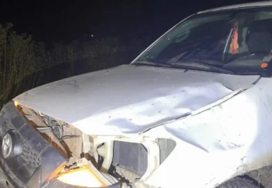 Una camioneta chocó contra un animal vacuno en un camino vecinal de la región