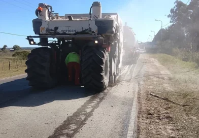 RUTA 4: Finalizaron el bacheo y ahora resta un trabajo de pintado para culminar lo proyectado