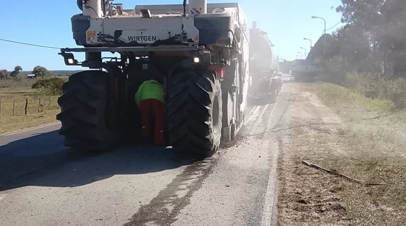 RUTA 4: Finalizaron el bacheo y ahora resta un trabajo de pintado para culminar lo proyectado