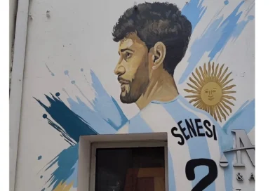 Una artista concordienses plasmó a Senesi en un mural
