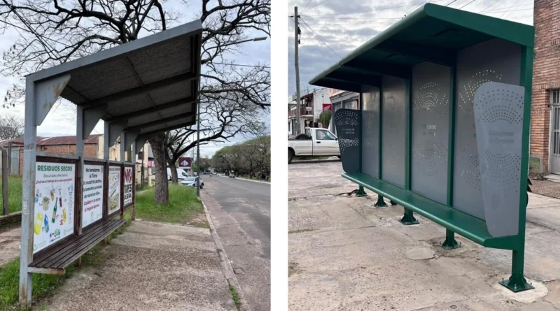 El municipio de Concordia avanza con el recambio de garitas de colectivos en varias avenidas