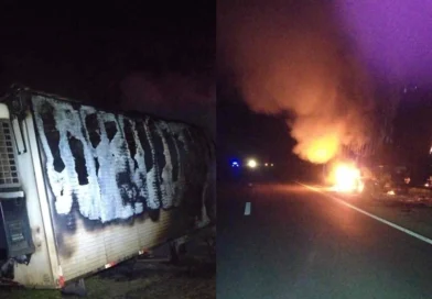 Un camión cisterna se incendió cuando circulaba por el departamento Villaguay