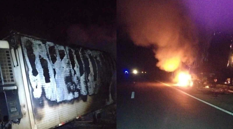 Un camión cisterna se incendió cuando circulaba por el departamento Villaguay